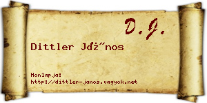 Dittler János névjegykártya