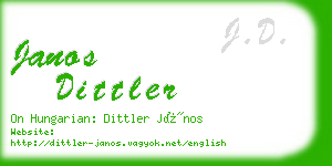 janos dittler business card